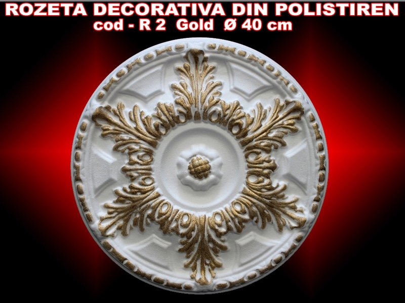 Rozeta decorativa din polistiren r-02 gold